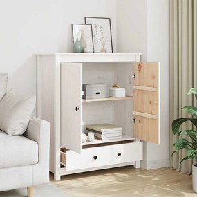 823515 vidaXL Висок шкаф, бял, 83x41,5x100 см, бор масив