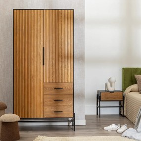 Гардероб от декор от ясен в естествен цвят 104x203 cm – Ixia