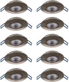 Eglo 300196 - КОМПЛЕКТ ОТ 10 LED вградени осветителни тела GEDREZ LED/4,9W/230V диаметър 9cm хром