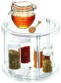 IDesign The Home Edit кръгла въртяща се двуетажна поставка за контейнери, ⌀ 24,1 cm - iDesign/The Home Edit
