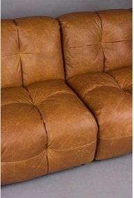 Кожен модулен диван в цвят кафяв коняк 264 cm Hackman – Dutchbone