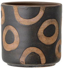 Черна теракотена саксия, височина 12 см Avo - Bloomingville