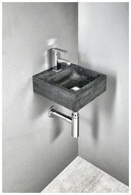 Черен каменен малък умивалник 30x30 cm Blok – Sapho