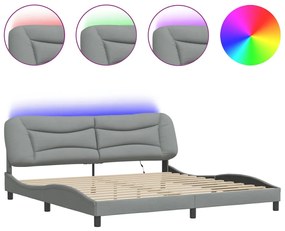 3213725 vidaXL Рамка за легло с LED без матрак Hvar, 200x200 см, плат