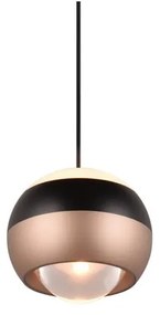 LED висящо осветително тяло с метален абажур ø 15,5 cm в черно-меден цвят Orbit - Trio Select
