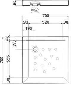 Душ SANITANA Anabela квадрат-70 x 70 см.