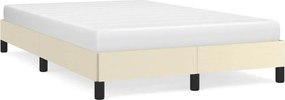 346894 vidaXL Рамка за легло кремава,120x200 см, изкуствена кожа