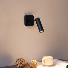 Модерен таванен прожектор черен кръгъл GU10 35mm въртящ се и накланящ се - Kate