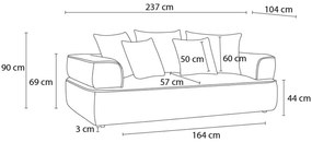 Тъмносин шенилов диван 237 cm Whesley – Bobochic Paris