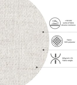 Кремаво тапицирано единично легло 100x200 cm Scala – Maison de Rêve