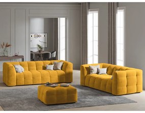Жълт кадифен пуф Vesta - Windsor &amp; Co Sofas