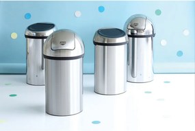 Кош за боклук Brabantia Touch Bin 647245, 60 л, Плавно и безшумно отваряне, Инокс/мат