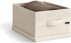Бежова текстилна кутия за съхранение с капак 27x36x19 cm Soft Storage Small – Bigso