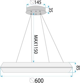Лампа LED APP1768-CP GOLD 60cm