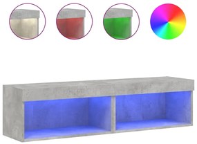 837134 vidaXL ТВ шкафове с LED осветление 2 бр бетонно сиви 60x30x30 см