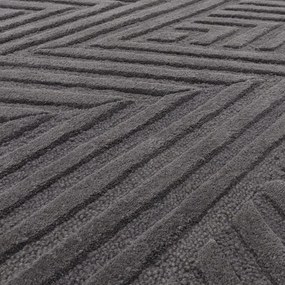 Антрацитен вълнен килим 120x170 cm Hague - Asiatic Carpets