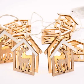 LED светлини Wooden House Reindeer Head