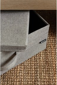 Сива текстилна кутия за съхранение с капак 46x56x16 cm Soft Storage Low – Bigso