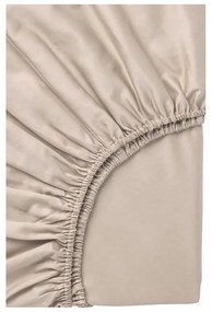 Бежово единично удължено спално бельо от памук Renforcé с включен долен чаршаф 3 части 160x220 cm Amore – Mila Home