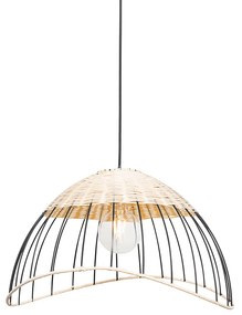 Ориенталски висящ и таванен аплик черен с ратан - Treccia Pua