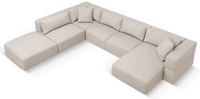 Бежов ъглов U-образен диван, ляв ъгъл Esther – Milo Casa