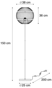 Модерна подова лампа черна - Sphaera