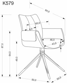 Стол Amanda-Сив (2) парчета