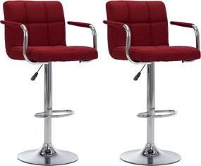 283427 vidaXL Бар столове, 2 бр, виненочервени, текстил