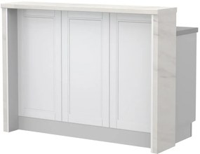 Бар Пейка Tahoma-Length: 135 cm-White matte-White Marble