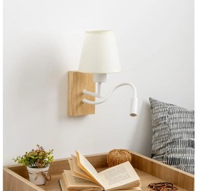 Brilagi - LED Аплик NUBILA WOOD 1xE27/25W/230V + LED/3W дъб/кремав