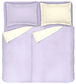 Спално бельо от памучен сатен в светло лилаво и екрю от Dilios