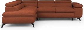 Теракотен шенилов ъглов диван (ляв ъгъл L форма) Marbeya – Ropez