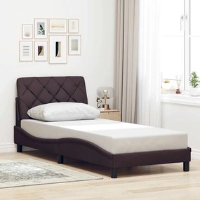 3310562 vidaXL Рамка за легло без матрак, тъмнокафява, 80x200 см, плат