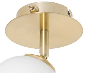 Модерен прожектор златен с опалово стъкло с превключвател - Атина