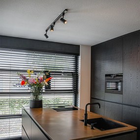 Интелигентна релсова система за осветление черна, включваща 3 WiFi GU10 1-фазна - Iconic Jeana