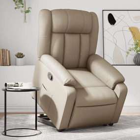 3205270 vidaXL Изправящ реклайнер стол, капучино, изкуствена кожа