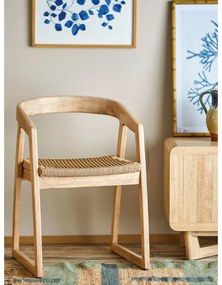 Трапезен стол от масивно каучуково дърво в естествен цвят Serrone – Bloomingville