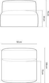 Бежов кадифен модул за диван (среден модул) Martina – Micadoni