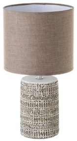 Кафява настолна лампа с текстилен абажур (височина 33,5 cm) - Casa Selección