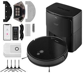 Sencor-Роботизирана прахосмукачка с моп 2в1 16W/2600 mAh Wi-Fi черна + дистанционно управление