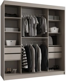 Гардероб Бахрайн 180 плъзгащ-Черен