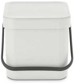 Кош за разделно събиране на боклук Brabantia Sort&Go 1005514, 6 л, Дръжка, Възможност за стенен монтаж, Светлосив