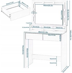 Холивудска козметична тоалетка с табуретка - елегантност, стил и практичност в едно