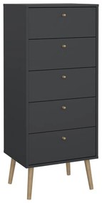 Антрацитен висок скрин 50x120 cm Bodo - Tvilum