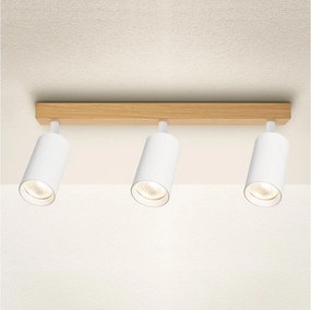 Brilagi - Точково осветително тяло SELE 3xGU10/30W/230V бяло/дъбов декор
