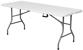 Сгъваема масичка Бял HDPE 180 x 70 x 74 cm