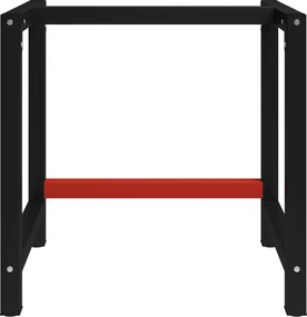 147927 vidaXL Рамка за работна маса, метал, 80x57x79 см, черно и червено