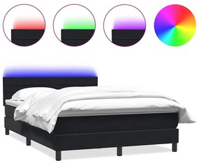 3317033 vidaXL Боксспринг легло с матрак и LED, черно, 160x220 см, кадифе