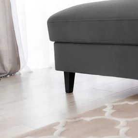 Тъмносив кадифен разтегателен ъглов диван с място за съхранение (ляв ъгъл) Foble – ELTAP