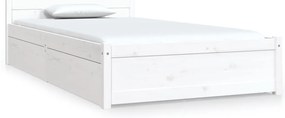 3103479 vidaXL Рамка за легло с чекмеджета, бяла, 90x190 см, Single